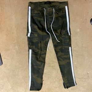 Zara Man Camo Cargo Denim w/ race stripe